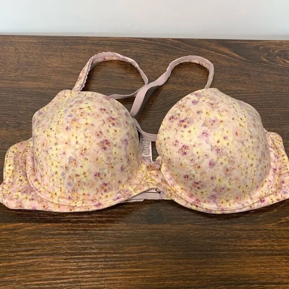 Victoria's Secret Women's Body By Victoria Lined Demi Bra Yellow Purple Size 34C